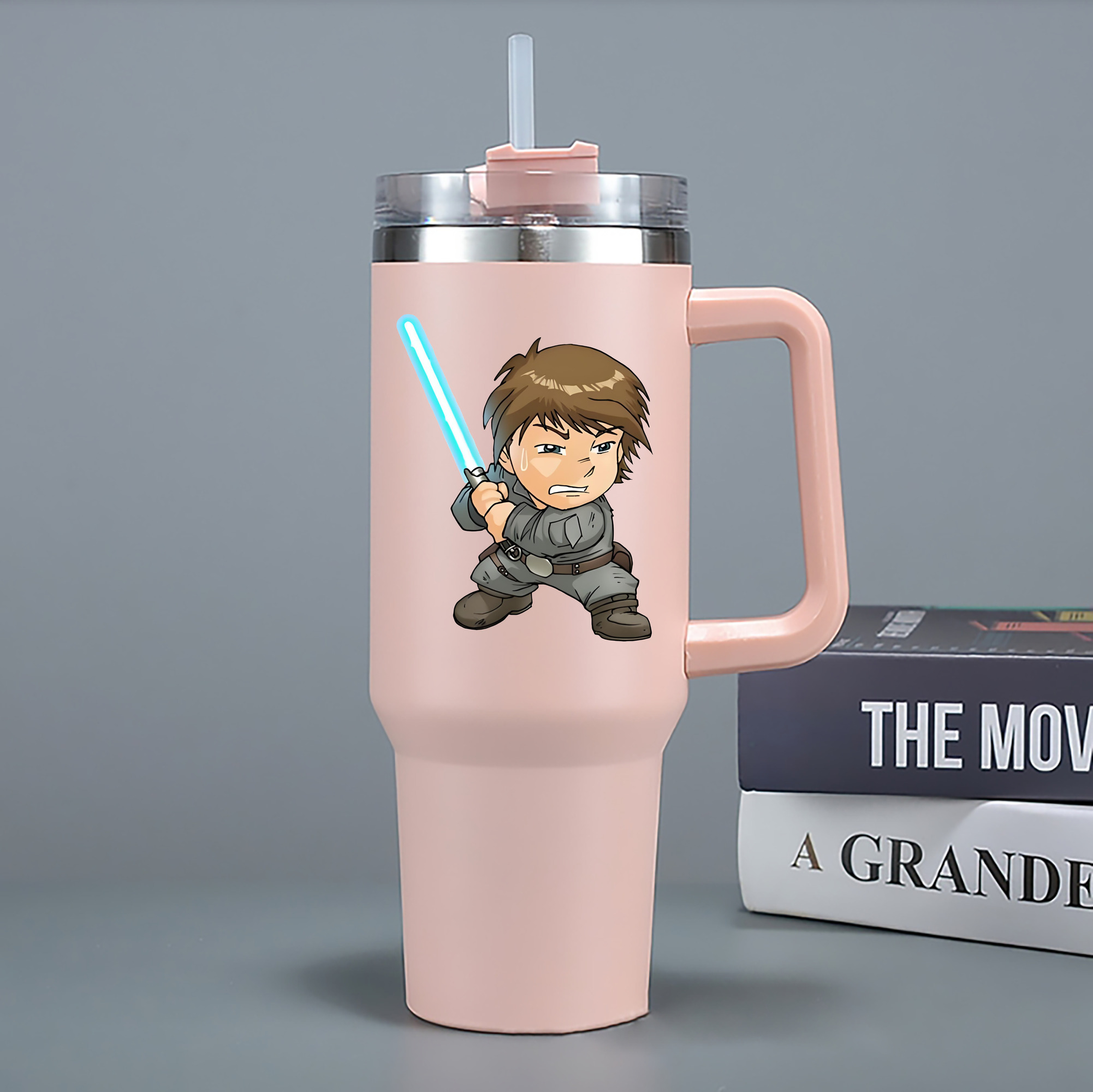 （画像用） スター・ウォーズ Star Wars 1200mL車用タンブラー - クリスタルステッカー（プラスチックストロー付き）